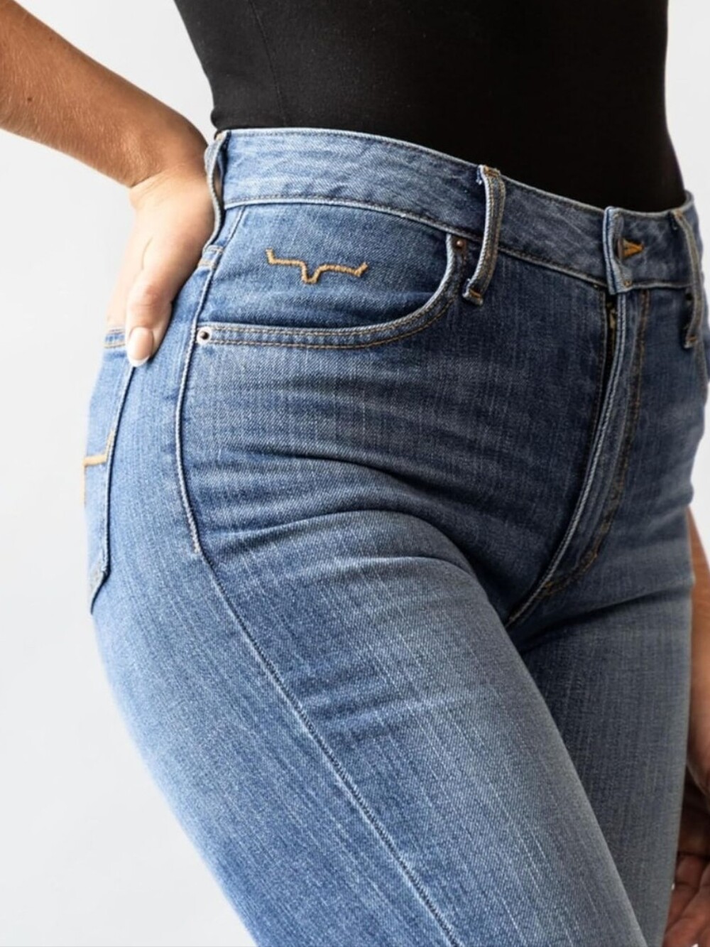 Kimes Ranch Womens Jennifer Ultra High Rise Wide Flare Mid Wash Jeans Size 16 30 - Picture 3 of 12